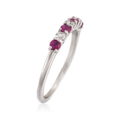 .35 ct. t.w. Ruby and .18 ct. t.w. Diamond Ring in 14kt White Gold &mdash; Alt Image 3
