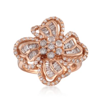 1.13 ct. t.w. Diamond Flower Ring in 14kt Rose Gold &mdash; Alt Image 1