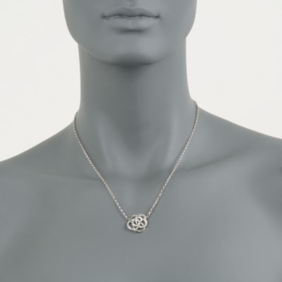 .15 ct. t.w. Diamond Rose Necklace in Sterling Silver. 16" &mdash; Alt Image 3