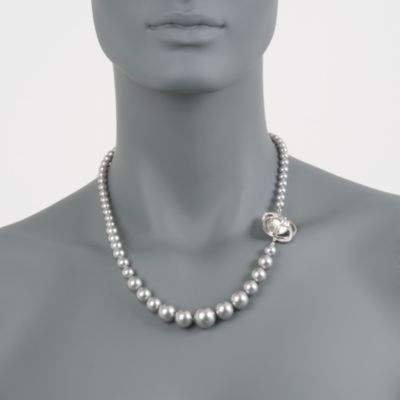 Swarovski Crystal "Seasonal" Faux Pearl Necklace. 19.5" &mdash; Alt Image 2