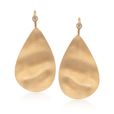 Diamond-Tipped Drop Earrings in 14kt Yellow Gold &mdash; Alt Image 1