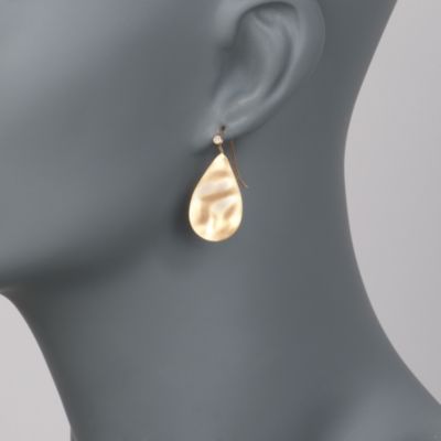 Diamond-Tipped Drop Earrings in 14kt Yellow Gold &mdash; Alt Image 2