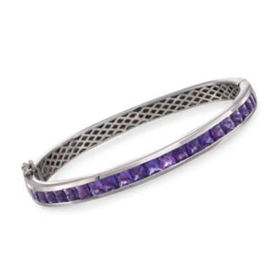 8.05 ct. t.w. Purple Amethyst Bangle Bracelet in Sterling Silver. 7" &mdash; Alt Image 1