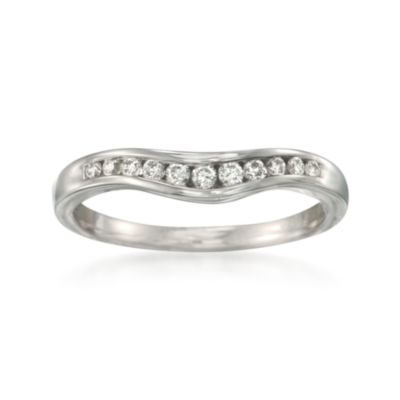 .20 ct. t.w. Curved Diamond Wedding Ring in 14kt White Gold &mdash; Alt Image 1