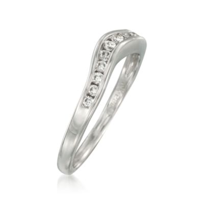 .20 ct. t.w. Curved Diamond Wedding Ring in 14kt White Gold &mdash; Alt Image 3