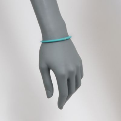 Due Punti Aqua Silicone Bangle Bracelet With Diamond. 7" &mdash; Alt Image 2