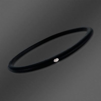 Due Punti Midnight Silicone Bangle Bracelet With Diamond. 7" &mdash; Alt Image 1