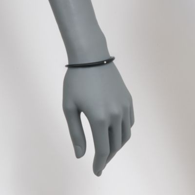 Due Punti Midnight Silicone Bangle Bracelet With Diamond. 7" &mdash; Alt Image 2