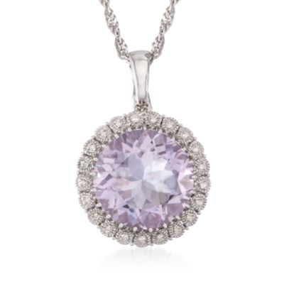 18.75 Carat Amethyst and .10 ct. t.w. Diamond Necklace in Sterling Silver. 18" &mdash; Alt Image 1