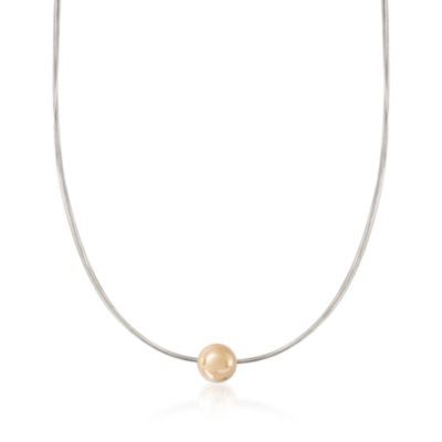 Sterling Silver and 14kt Yellow Gold Necklace. 16" &mdash; Alt Image 1