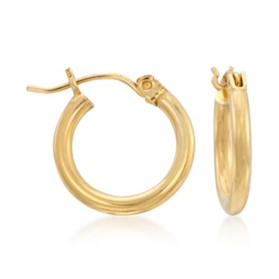 14kt Yellow Gold Hoop Earrings With Set of Interchangeable Multicolored Sapphire Drops &mdash; Alt Image 6