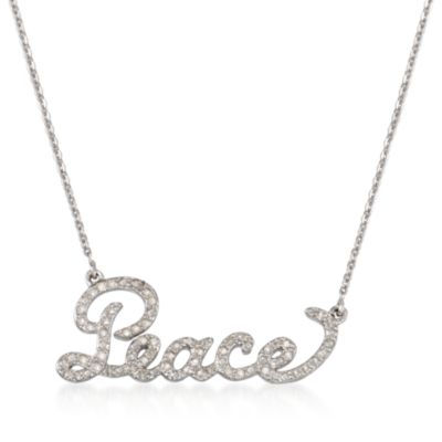 .26 ct. t.w. Diamond Peace Necklace in Sterling Silver &mdash; Alt Image 1