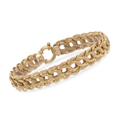 14kt Yellow Gold Textured Link Bracelet &mdash; Alt Image 1