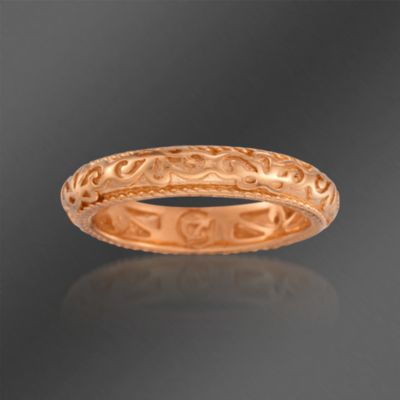 De Latori Jewelry 18kt Rose Gold Over Sterling Silver Ring With Design. Size 7 &mdash; Alt Image 1