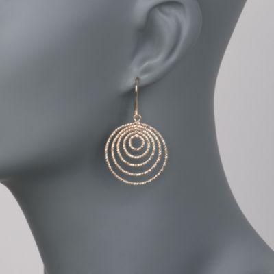14kt Yellow Gold Concentric Circle Earrings &mdash; Alt Image 2