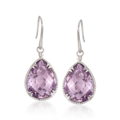 De Latori Jewelry 25.00 ct. t.w. Pink Amethyst Drop Earrings in Sterling Silver &mdash; Alt Image 1