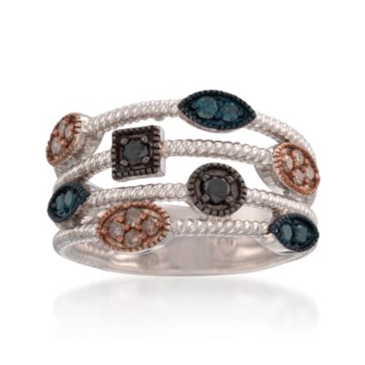.40 ct. t.w. Multicolored Diamond Stacked-Look Ring in Two-Tone &mdash; Alt Image 1