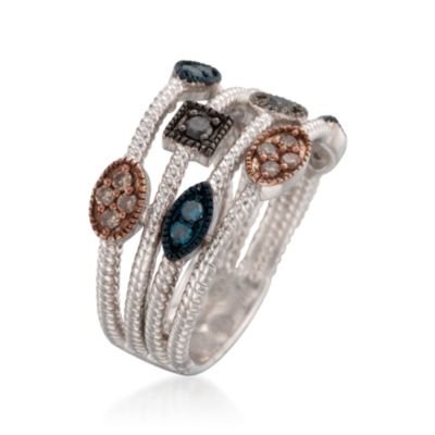 .40 ct. t.w. Multicolored Diamond Stacked-Look Ring in Two-Tone &mdash; Alt Image 3