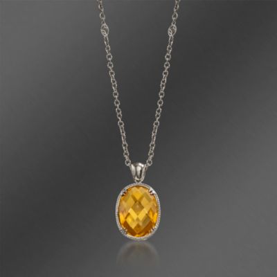 De Latori Jewelry 25.00 Carat Citrine  Pendant Necklace in Sterling Silver. 36" &mdash; Alt Image 1