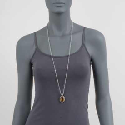 De Latori Jewelry 25.00 Carat Citrine  Pendant Necklace in Sterling Silver. 36" &mdash; Alt Image 3