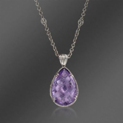 De Latori Jewelry 35.00 Carat Pink Amethyst Pendant Necklace in Sterling Silver.36" &mdash; Alt Image 1