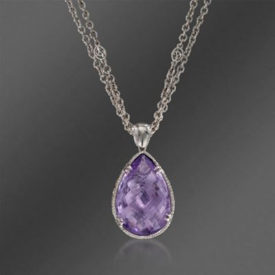 De Latori Jewelry 35.00 Carat Pink Amethyst Pendant Necklace in Sterling Silver.36" &mdash; Alt Image 3