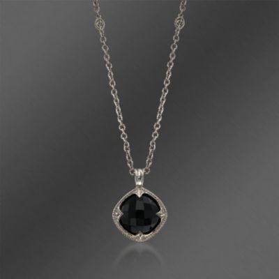 De Latori Jewelry Black Onyx Pendant Necklace in Sterling Silver. 36" &mdash; Alt Image 1