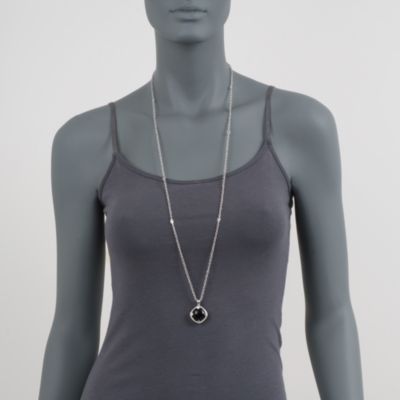 De Latori Jewelry Black Onyx Pendant Necklace in Sterling Silver. 36" &mdash; Alt Image 4