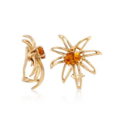 C. 1994 Vintage Tiffany Jewelry 2.35 ct. t.w. Citrine Earrings in 18kt Yellow Gold &mdash; Alt Image 3