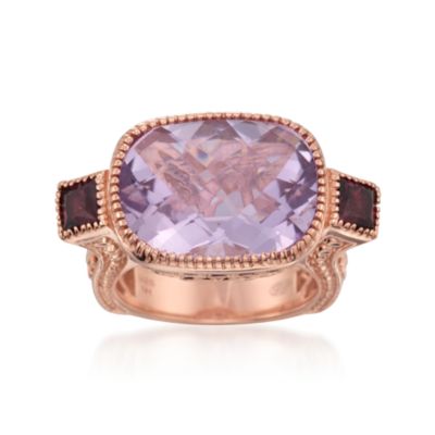 9.35 ct. t.w. Amethyst and .90 ct. t.w. Rhodolite Ring in 18kt Over Sterling &mdash; Alt Image 1