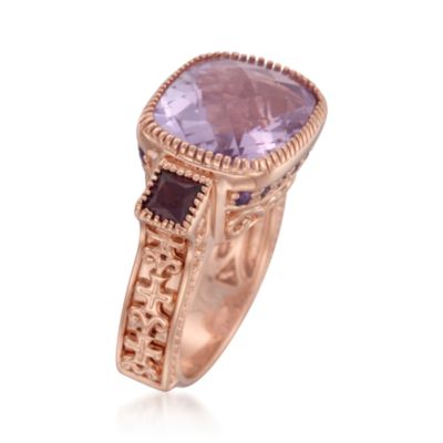 9.35 ct. t.w. Amethyst and .90 ct. t.w. Rhodolite Ring in 18kt Over Sterling &mdash; Alt Image 3