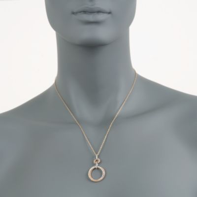 .70 ct. t.w. Diamond Eternity Circle Necklace in 14kt Tricolored Gold. 18" &mdash; Alt Image 2