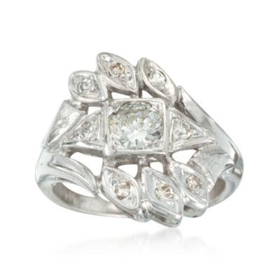 C. 2000 Vintage .55 ct. t.w. Diamond Ring in 14kt White Gold. Size 3.25 &mdash; Alt Image 1