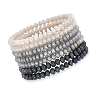 Set of Seven Multicolored Cultured Pearl Bracelets &mdash; Alt Image 1