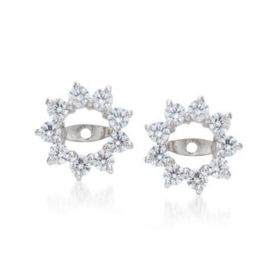 .50 ct. t.w. CZ Earring Jackets in 14kt White Gold &mdash; Alt Image 1