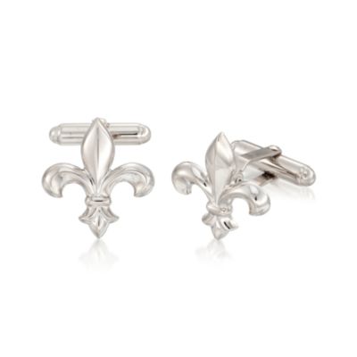 Sterling Silver Fleur-De-Lis Cufflinks &mdash; Alt Image 1