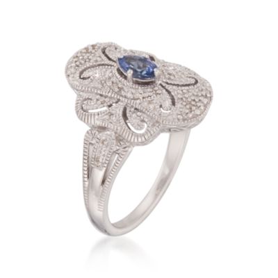 .20 Carat Tanzanite and .15 ct. t.w. Diamond Ring in Sterling Silver &mdash; Alt Image 3
