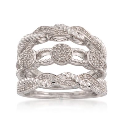 Set of Three Bands With .25 ct. t.w. Diamonds in Sterling Silver &mdash; Alt Image 1