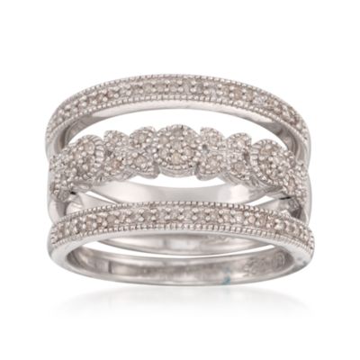 Set of Three Stackable .25ct. t.w. Diamond Band Rings in Sterling Silver &mdash; Alt Image 1