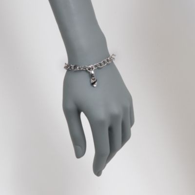 C. 2000 Vintage Black Onyx Shoe Charm Bracelet With Diamonds in 14kt White Gold. 7.25" &mdash; Alt Image 2