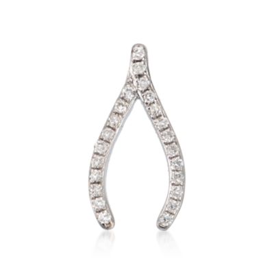 .10 ct. t.w. Diamond Wishbone Pendant in Sterling Silver &mdash; Alt Image 1