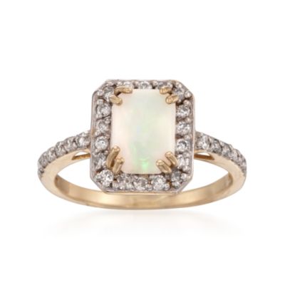 Opal and .35 ct. t.w. Diamond Ring in 14kt Yellow Gold &mdash; Alt Image 1