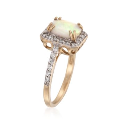 Opal and .35 ct. t.w. Diamond Ring in 14kt Yellow Gold &mdash; Alt Image 3