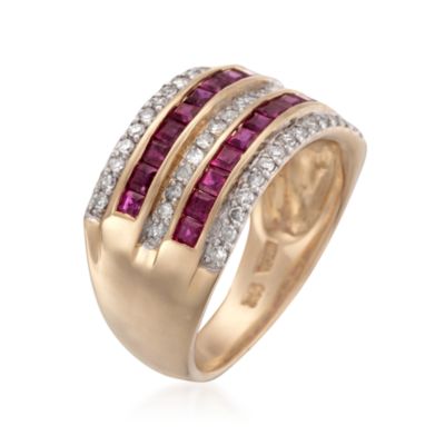 2.20 ct. t.w. Ruby and .30 ct. t.w. Diamond Ring in 14kt Yellow Gold &mdash; Alt Image 3