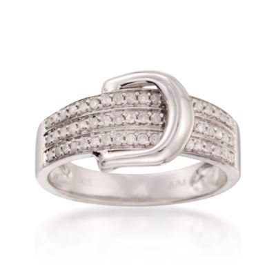 .30 ct. t.w. Diamond Buckle Ring in Sterling Silver &mdash; Alt Image 1