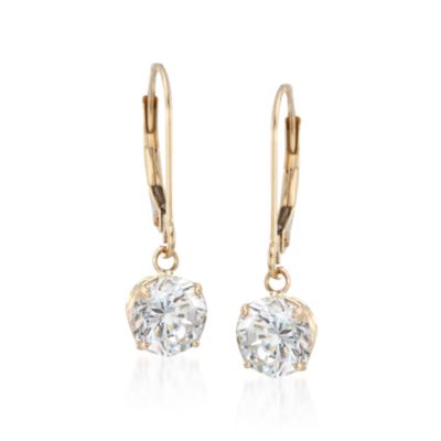 2.00 ct. t.w. CZ Earrings in 14kt Yellow Gold &mdash; Alt Image 1