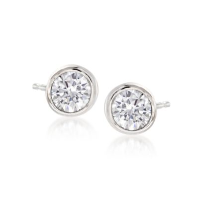 .70 ct. t.w. CZ Studs and .90 ct. t.w. Black and White CZ Earring Jacket Set in Sterling Silver &mdash; Alt Image 4