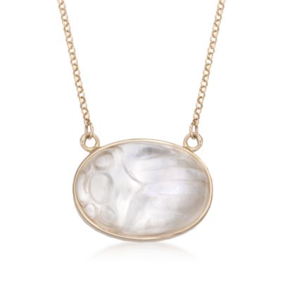 Mother-Of-Pearl Scarab Doublet Necklace in 14kt Yellow Gold &mdash; Alt Image 1