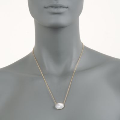 Mother-Of-Pearl Scarab Doublet Necklace in 14kt Yellow Gold &mdash; Alt Image 4