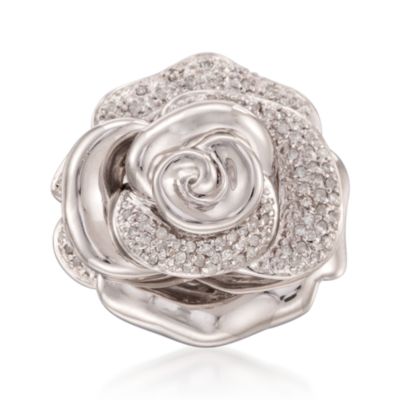 .25 ct. t.w. Diamond Flower Ring in Sterling Silver &mdash; Alt Image 1